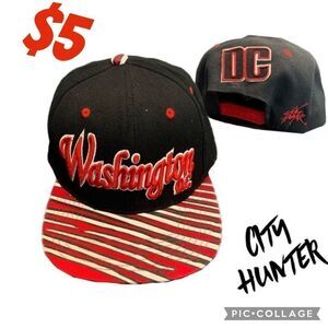 $5 ADD ON ITEM/City hunter Washington DC black/red/white SnapBack Hat